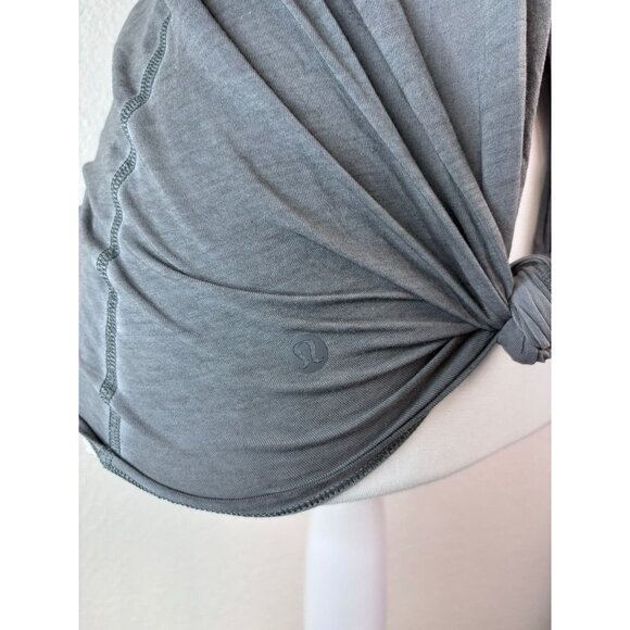 Lululemon women's 6 asphalt grey all tied up tank top open back high neck - Picture 6 of 7